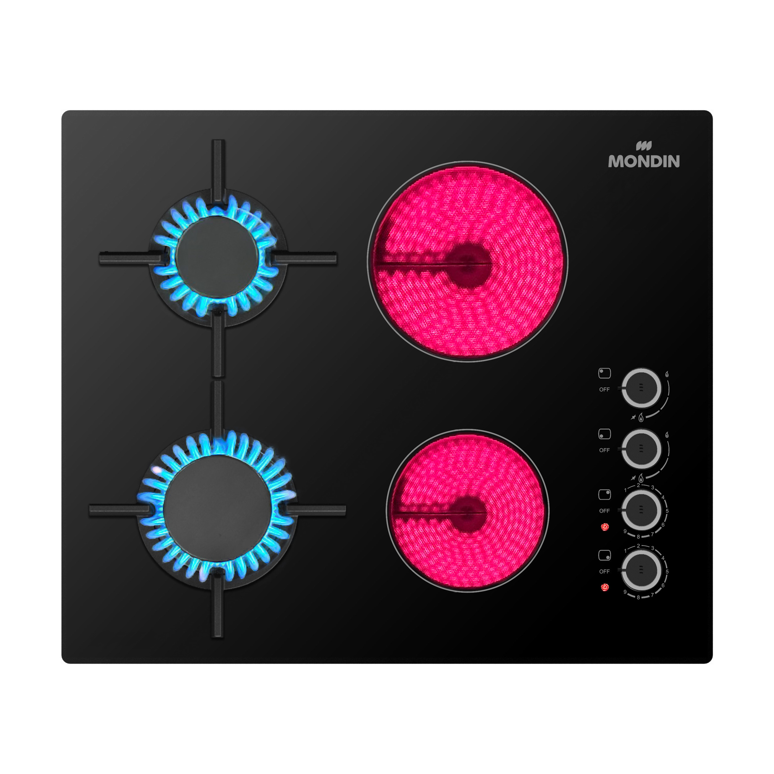 ΕΣΤΙΑ MONDIN VD602BNEV | ΕΣΤΙΑ ΜΙΚΤΗΣ ΤΡΟΦΟΔΟΣΙΑΣ | 2 ΕΣΤΙΕΣ ΚΕΡΑΜΙΚΕΣ + 2 ΑΕΡΙΟΥ 4